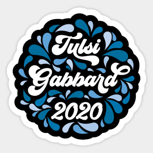 Tulsi Gabbard 2020 Blue Retro Paisley Sticker
